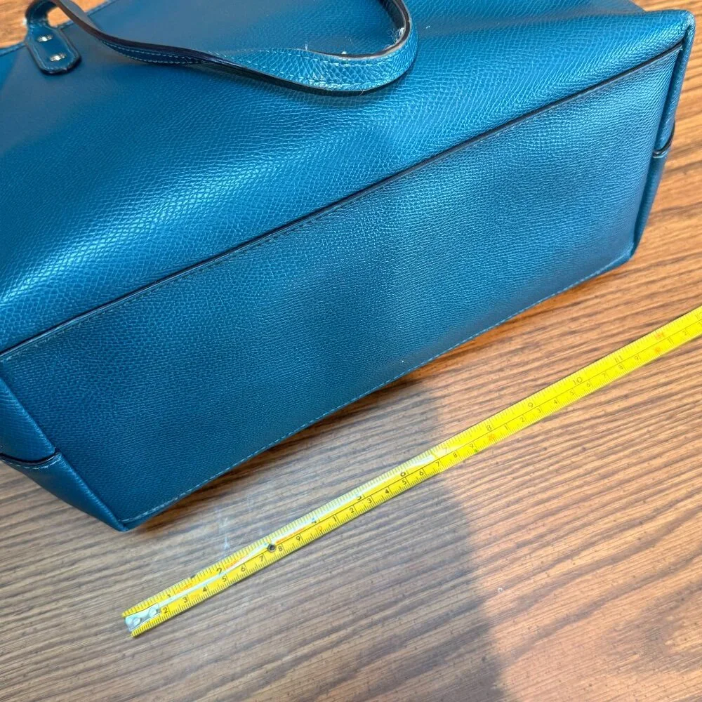 Coach Teal Pebbled Leather City Tote Shoulder Bag - Perfect Work Bag 🏙️ - Picture 10 of 13